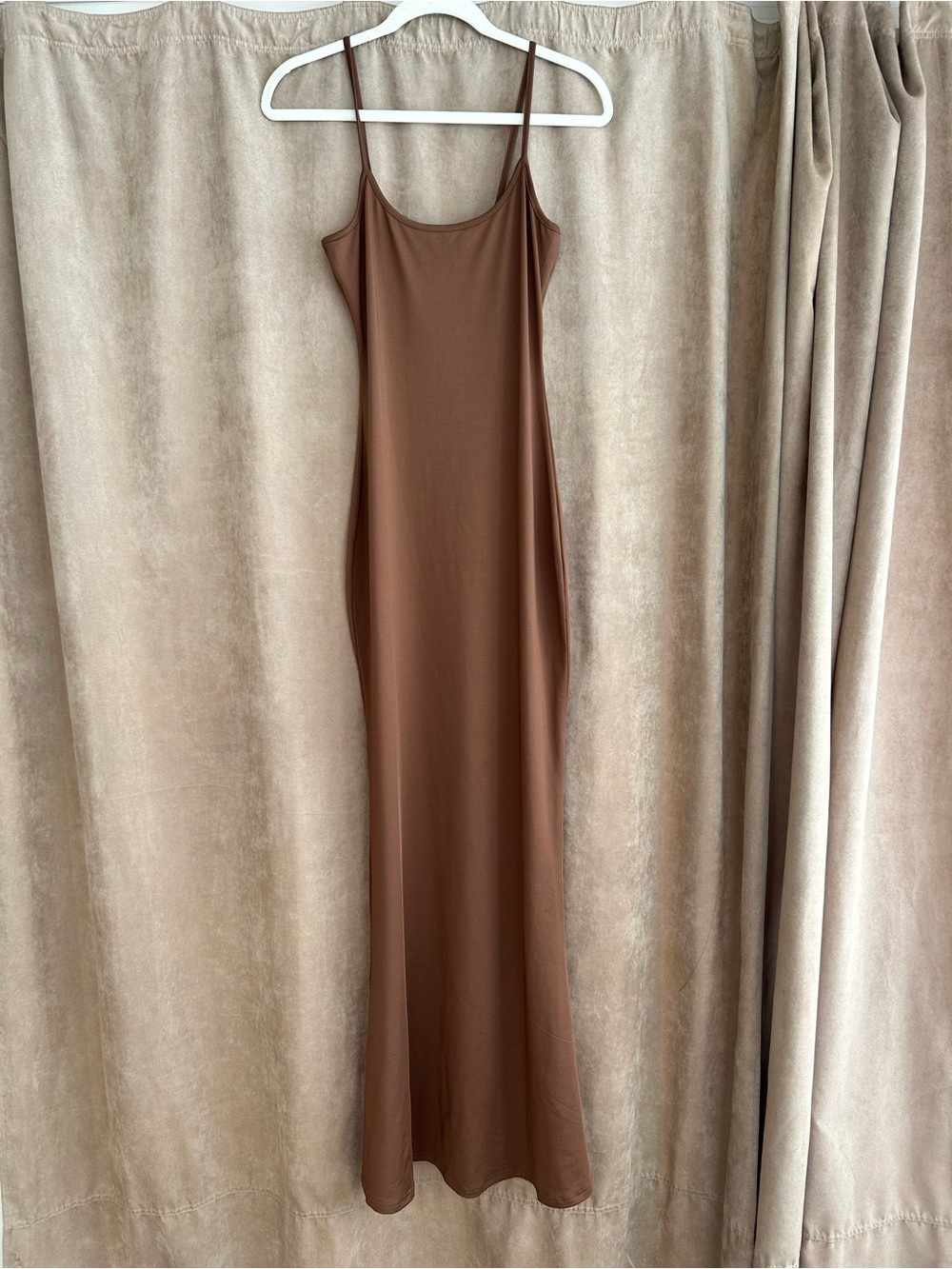 Women's Brown Spaghetti Strap BodyCon Maxi Dress Size Medium
